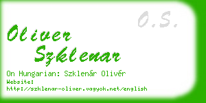 oliver szklenar business card