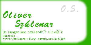 oliver szklenar business card